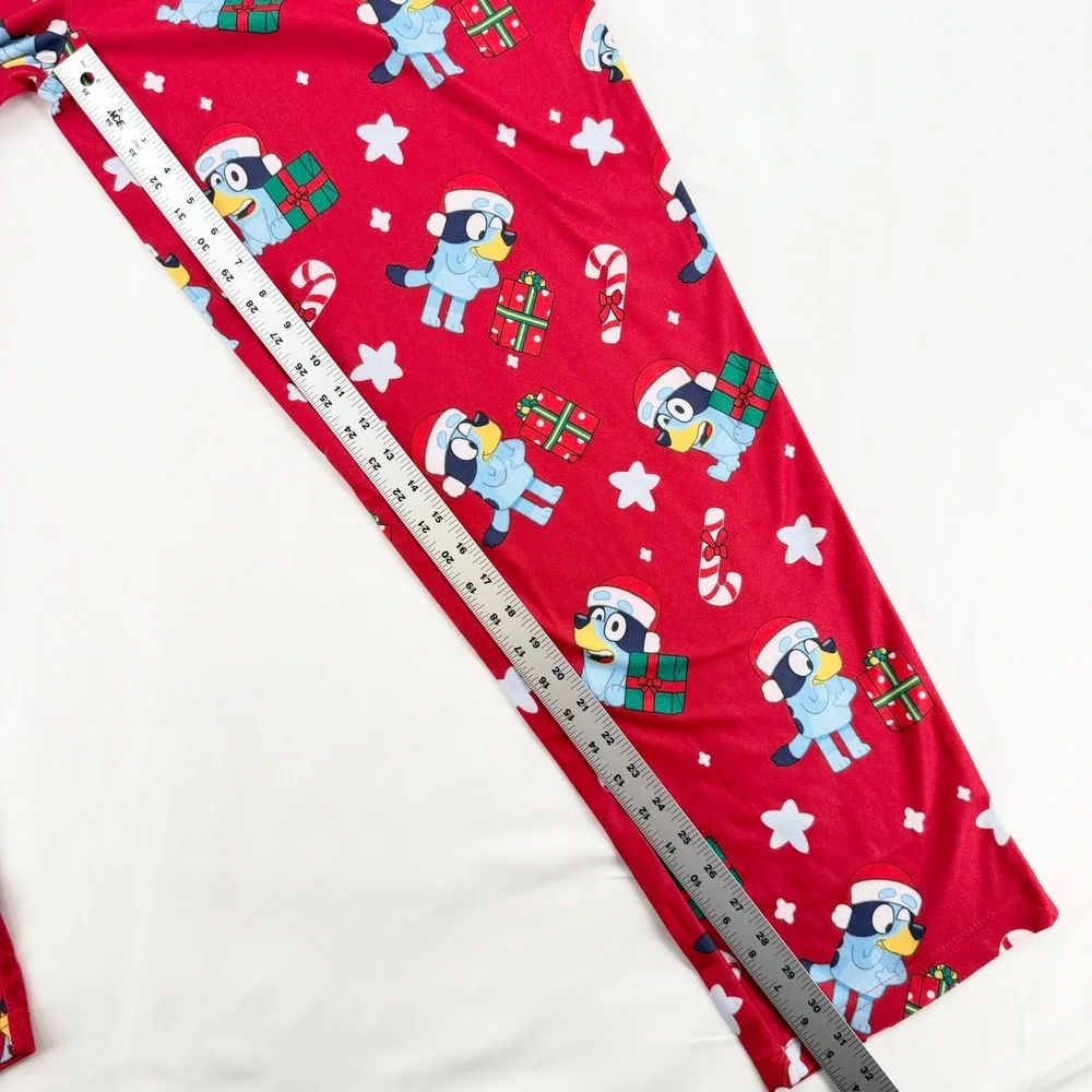 Bluey Women's L Christmas Pajama Set Red Santa Holiday 2 Piece PJs